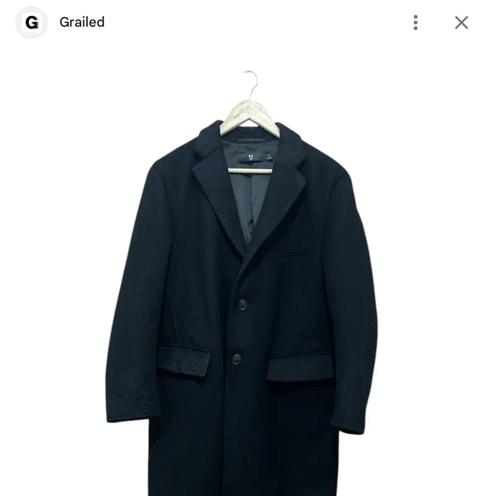 Uniqlo x Jil Sander Wool Coat L Black Single Breasted Minimalist Overcoat - Picture 3 of 8